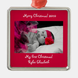 Ornamento de Navidad de foto personalizada