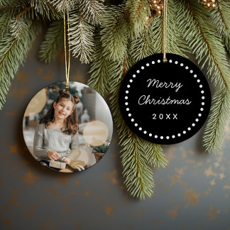 Ornamento de Navidad de foto personalizada por per