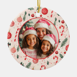 Ornamento de Navidad de foto roja cúrcuta