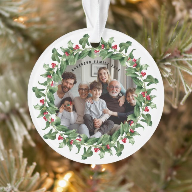 Ornamento de Navidad de fotos familiares personali (Árbol)