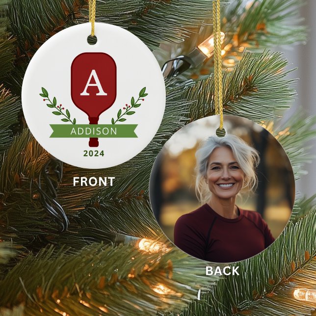 Ornamento de Navidad de Fotos Personalizadas de Pi (Front + Back on a Ceramic Circle Ornament)