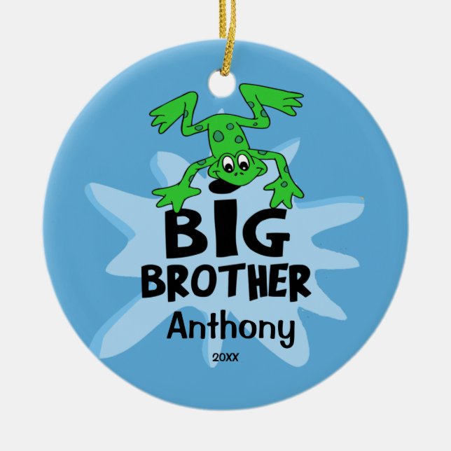 Ornamento de Navidad de Frog Big Brother (Frente)