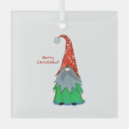 Ornamento de Navidad de Gnome Glass