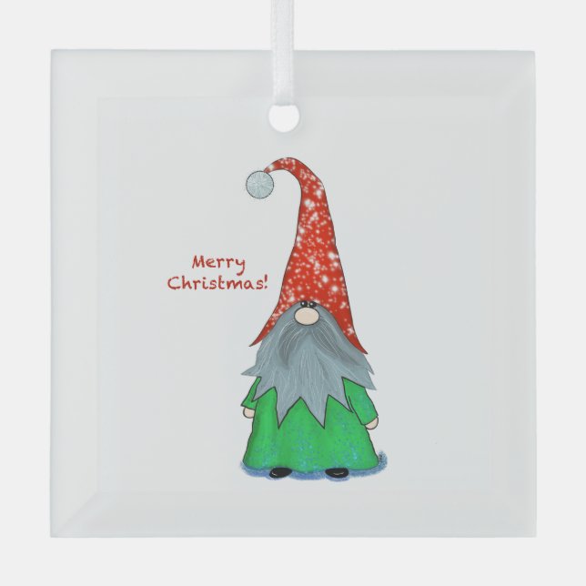 Ornamento de Navidad de Gnome Glass (Anverso)