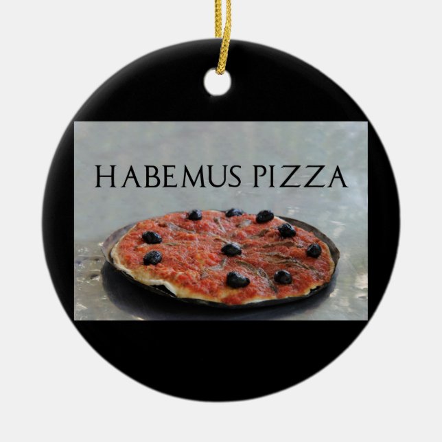 Ornamento de Navidad de Habemus Pizza (Frente)