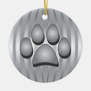 Ornamento de Navidad de Hueso de Perro Plateado y 