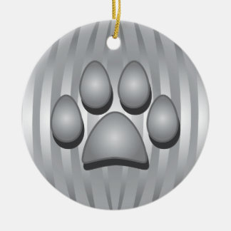 Ornamento de Navidad de Hueso de Perro Plateado y