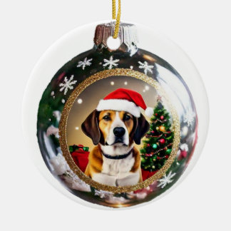 Ornamento de Navidad de imágenes de perro personal