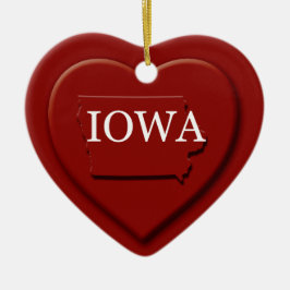 Ornamento de Navidad de Iowa Heart Map
