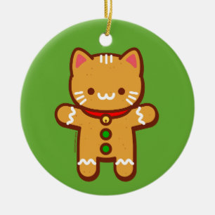 Ornamento de Navidad de JubbyCats - Gato de pan de