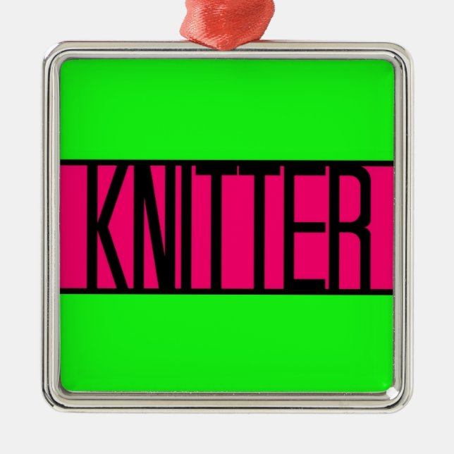 Ornamento de Navidad de Knitter (Frente)