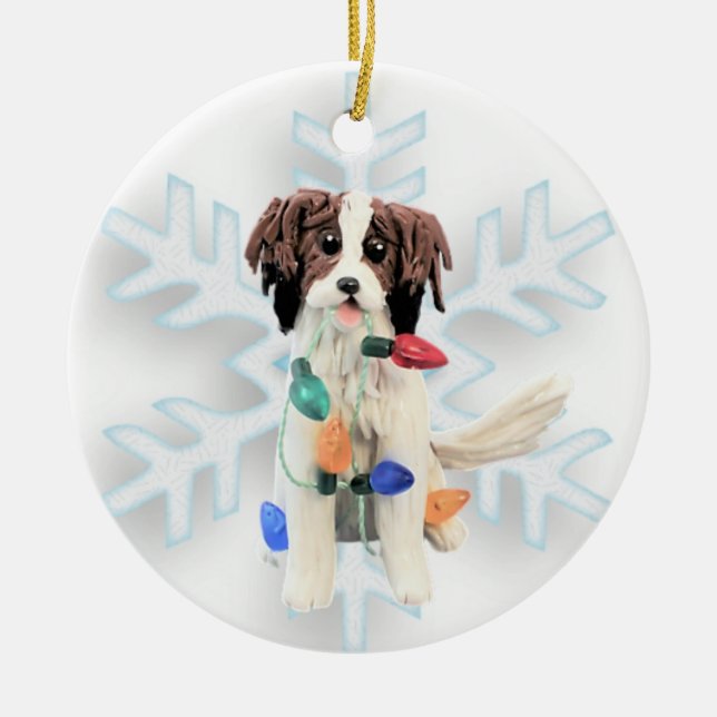 Ornamento de Navidad de Kooikerhondje (Frente)