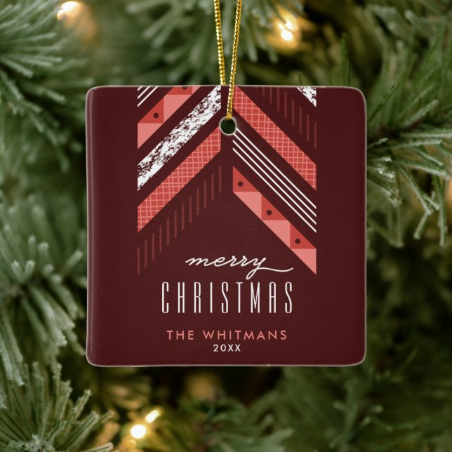 Ornamento de Navidad de la Banda de Herringbone -  (Árbol)