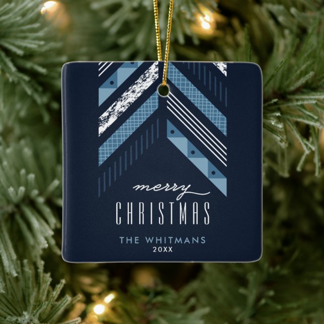 Ornamento de Navidad de la Banda de Herringbone -  (Árbol)