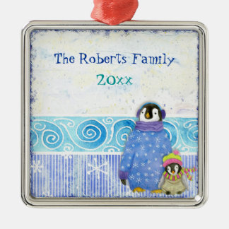 Ornamento de Navidad de la familia Pingüino de Esq