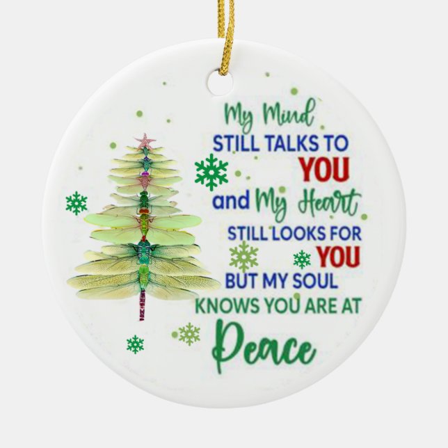 Ornamento de Navidad de la libélula, árbol de navi (Frente)