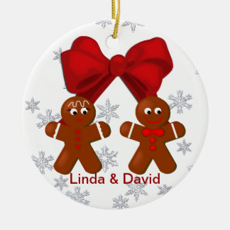 Ornamento de Navidad de la Pareja de Gingerbread
