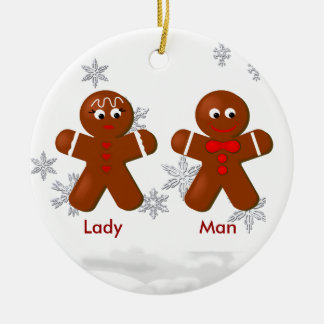 Ornamento de Navidad de la Pareja de Gingerbread