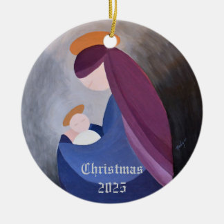 Ornamento de Navidad de la pintura al óleo de Mado