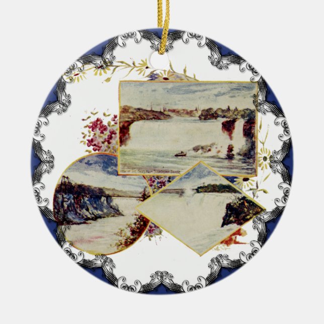 Ornamento de Navidad de las Cataratas del Niágara (Frente)