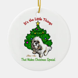 Ornamento de Navidad de Lhasa Apso