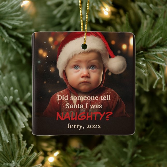 Ornamento de Navidad de Little Boy Naughty List (Árbol)