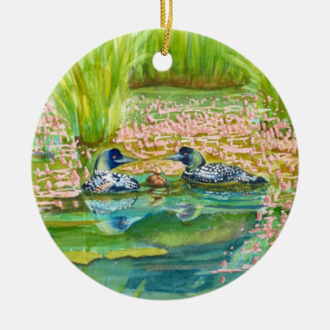 Ornamento de Navidad de Loon (Frente)