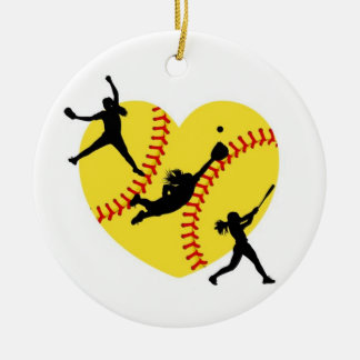 Ornamento de navidad de los chicas de softbol