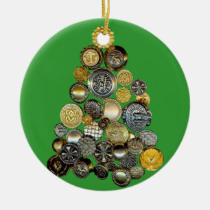 Ornamento de Navidad de los Colectores de botones