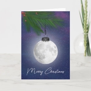 Ornamento De Navidad De Luna Llena En Pino