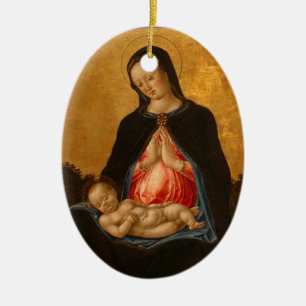 Ornamento de Navidad de Madonna y Arte Infantil