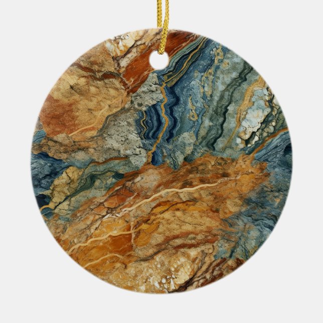 Ornamento de Navidad de Mármol Terrestre (Frente)