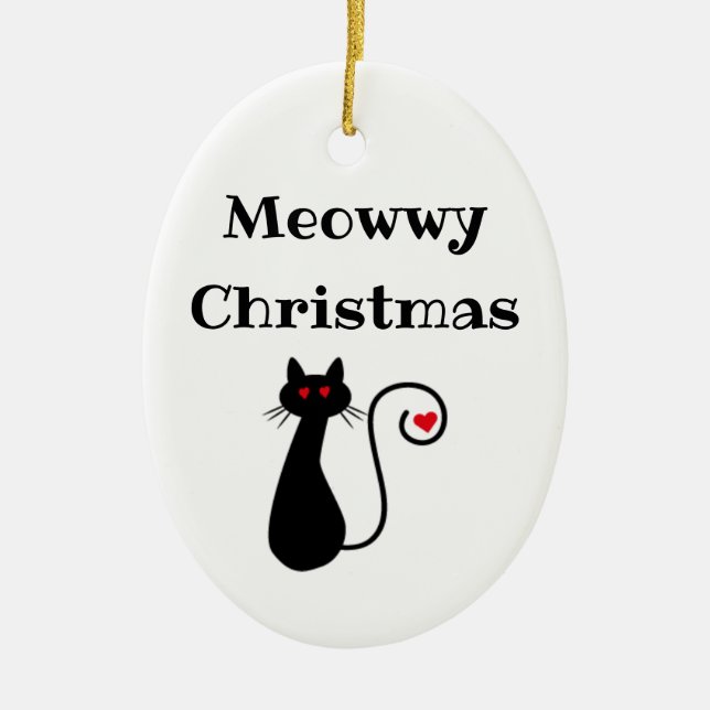 Ornamento de Navidad de Meowwy (Frente)