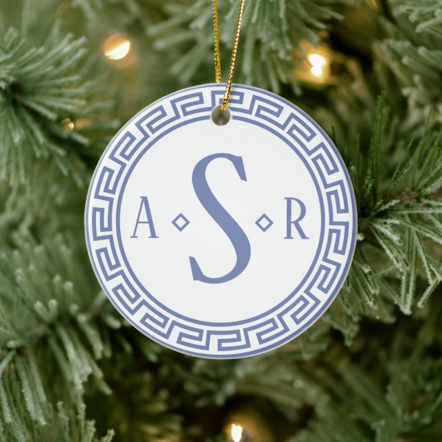 Ornamento de Navidad de Monograma de Clave Griega (Árbol)