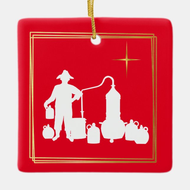 Ornamento de Navidad de Moonshine Silhouette (Anverso)