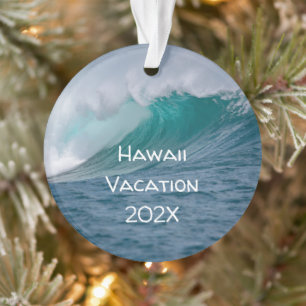 Ornamento de Navidad de Ocean Wave Photo Keepsake