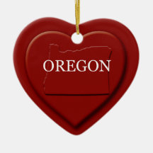 Ornamento de Navidad de Oregon Heart Map