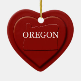 Ornamento de Navidad de Oregon Heart Map