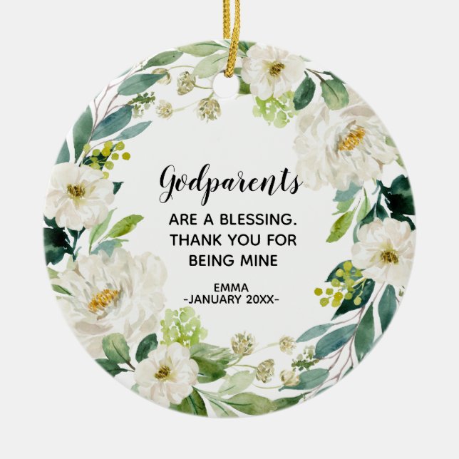 Ornamento de Navidad de padrinos personalizados (Frente)