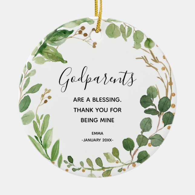 Ornamento de Navidad de padrinos personalizados (Frente)