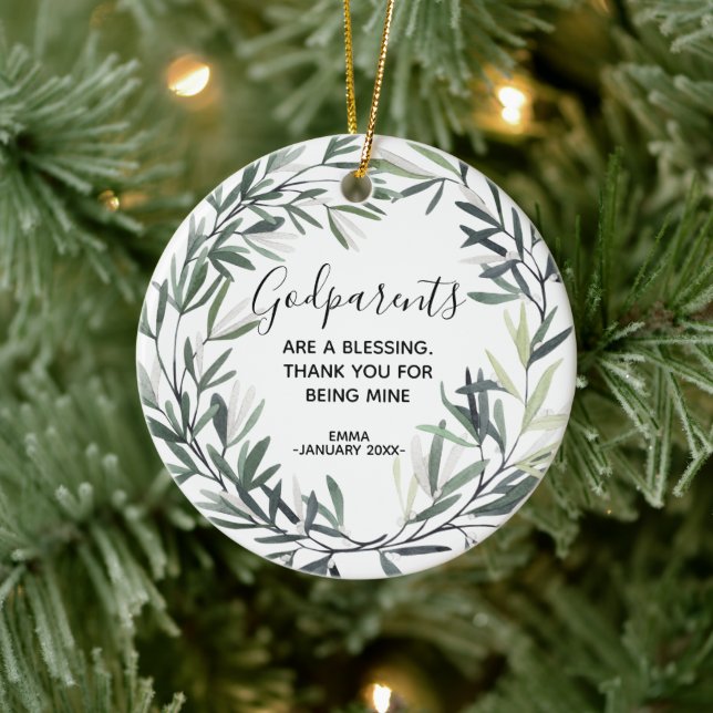 Ornamento de Navidad de padrinos personalizados (Árbol)