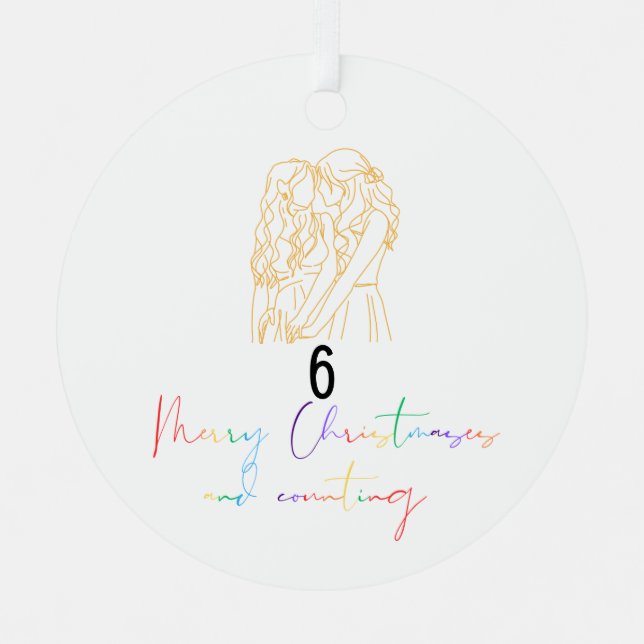 Ornamento de Navidad de parejas lesbianas queer (a (Anverso)