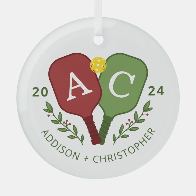 Ornamento de Navidad de Parejas Personalizadas de  (Anverso)