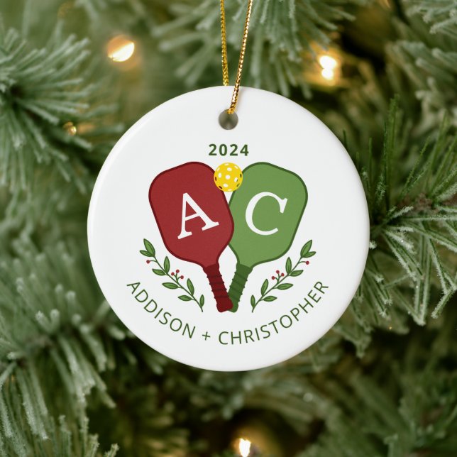 Ornamento de Navidad de Parejas Personalizadas de  (Árbol)
