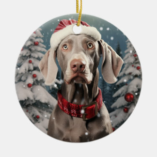 Ornamento de Navidad de Perro de Weimaraner