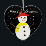 Ornamento de Navidad de personalizado de muñecas d<br><div class="desc">Un adorable adorno navideño personalizado de muñecos de nieve con un adorable muñeco de nieve con gorra rojo,  bufanda amarilla,  ojos de botón y palos.</div>