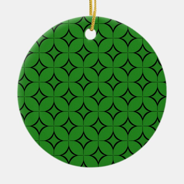 Ornamento de Navidad de Radiance Retro, Verde (Frente)