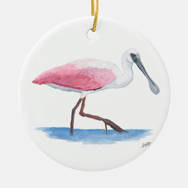 Ornamento de Navidad de Roseate Spoonbill (Frente)