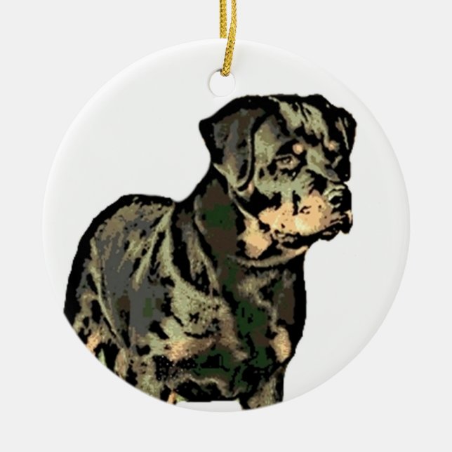 Ornamento de Navidad de Rottweiler (Frente)