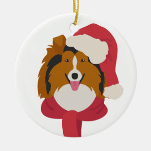 Ornamento de Navidad de Rough Collie